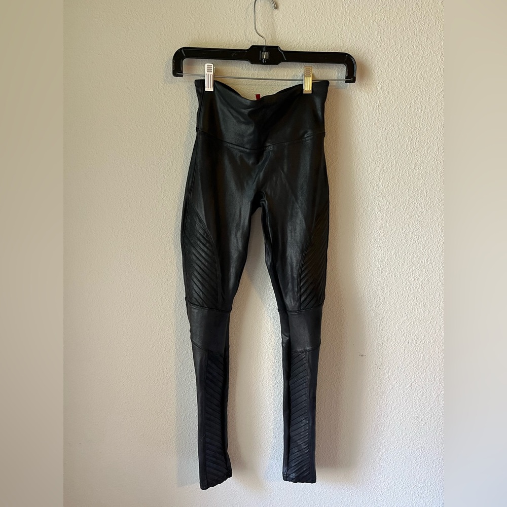 Spanx Faux Leather Moto Leggings